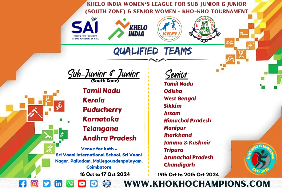 Khelo India Women's League for Sub-Junior & Junior (South Zone) & Senior Women - Kho-Kho Tournament