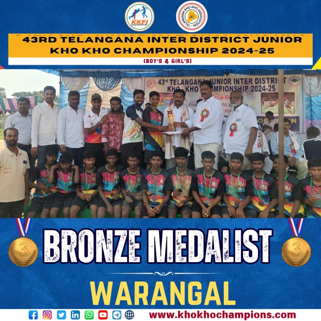 43rd Telangana Inter District Junior Kho-Kho Championship: Boys Bronze Medalist 