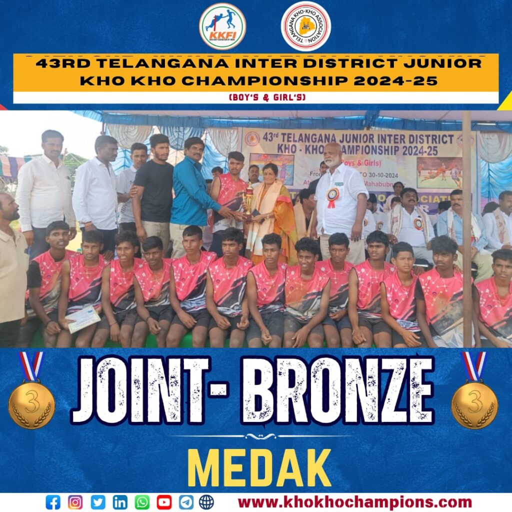 43rd Telangana Inter District Junior Kho-Kho Championship:Boys Joint-Bronze