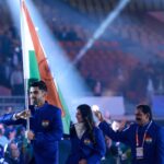 Indian contingent during parade at the stadium