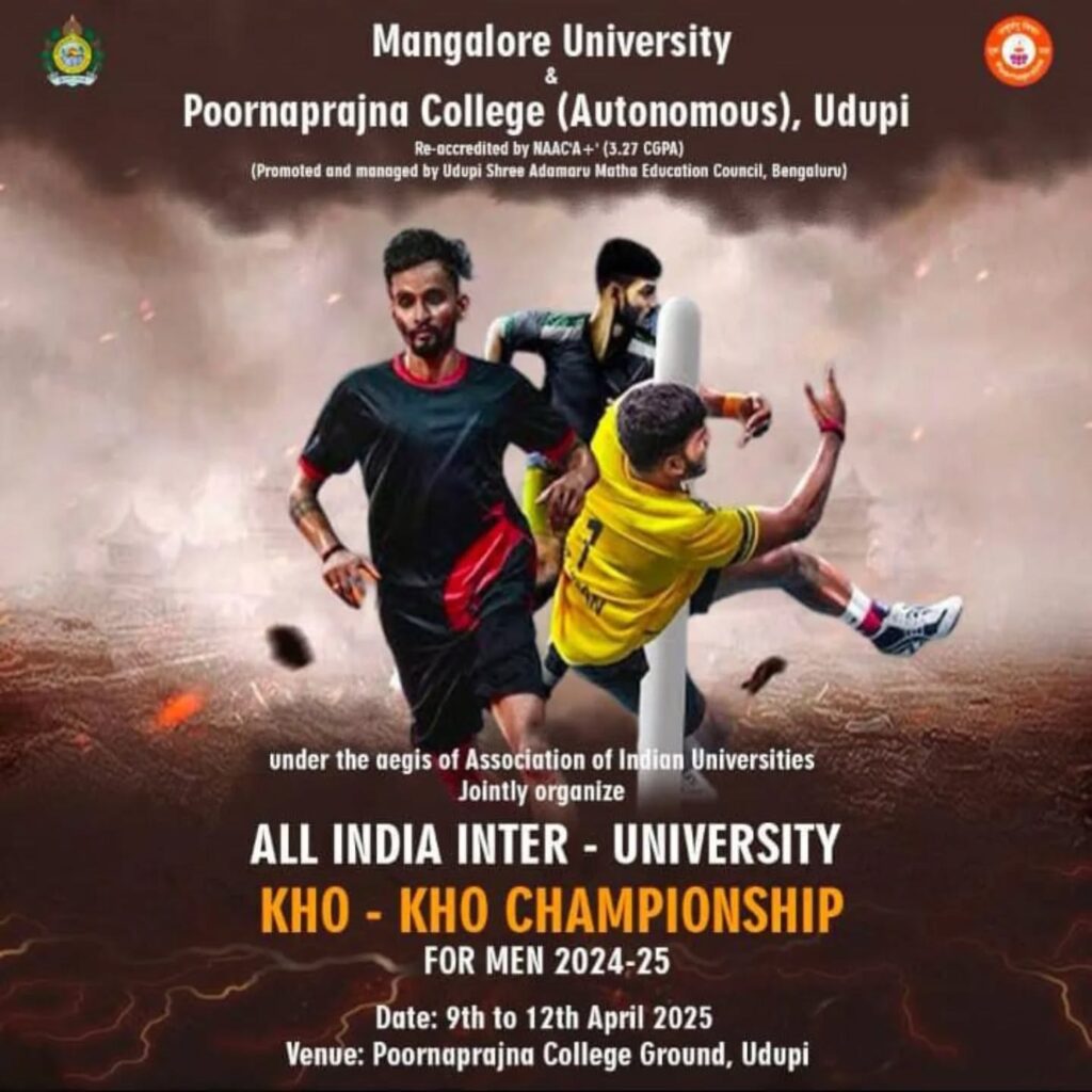 All India Inter University Kho Kho Championship for Men 2024-25 Set to Kick Off in Udupi