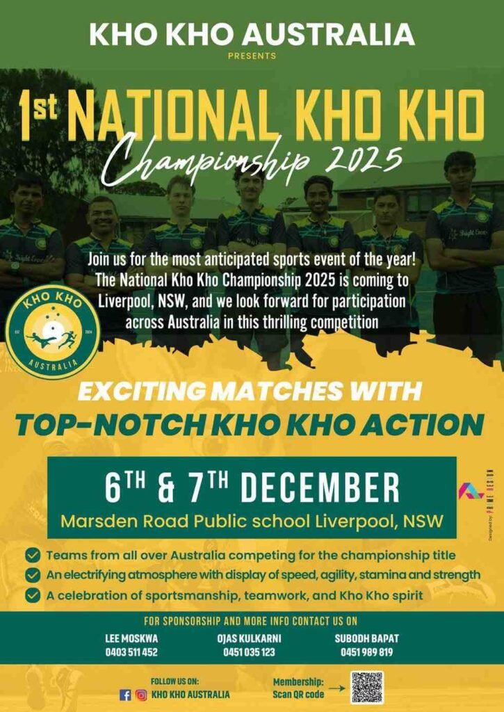 Aussies Set to Storm into Action at the Inaugural National Kho Kho Championship