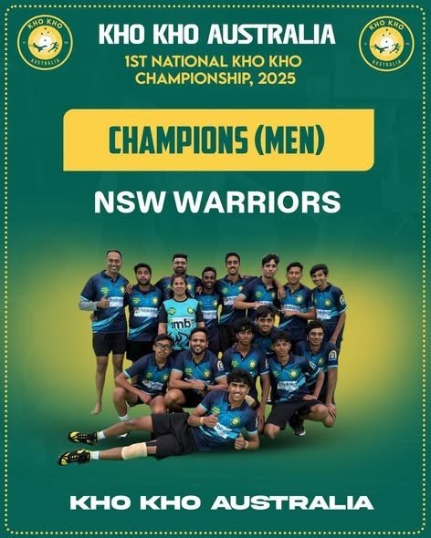 NSW Warriors & NSW Strikers Crowned Champions at the Inaugural National Kho Kho Championship in Australia