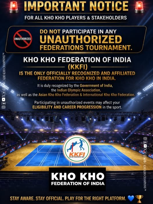 🚨 Official Advisory Issued to Safeguard the Future of Kho Kho Players in India 🚨
