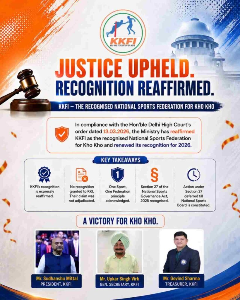 Hon’ble Delhi High Court’s Intervention Paves the Way for Ministry to Reaffirm KKFI’s Recognition for 2026