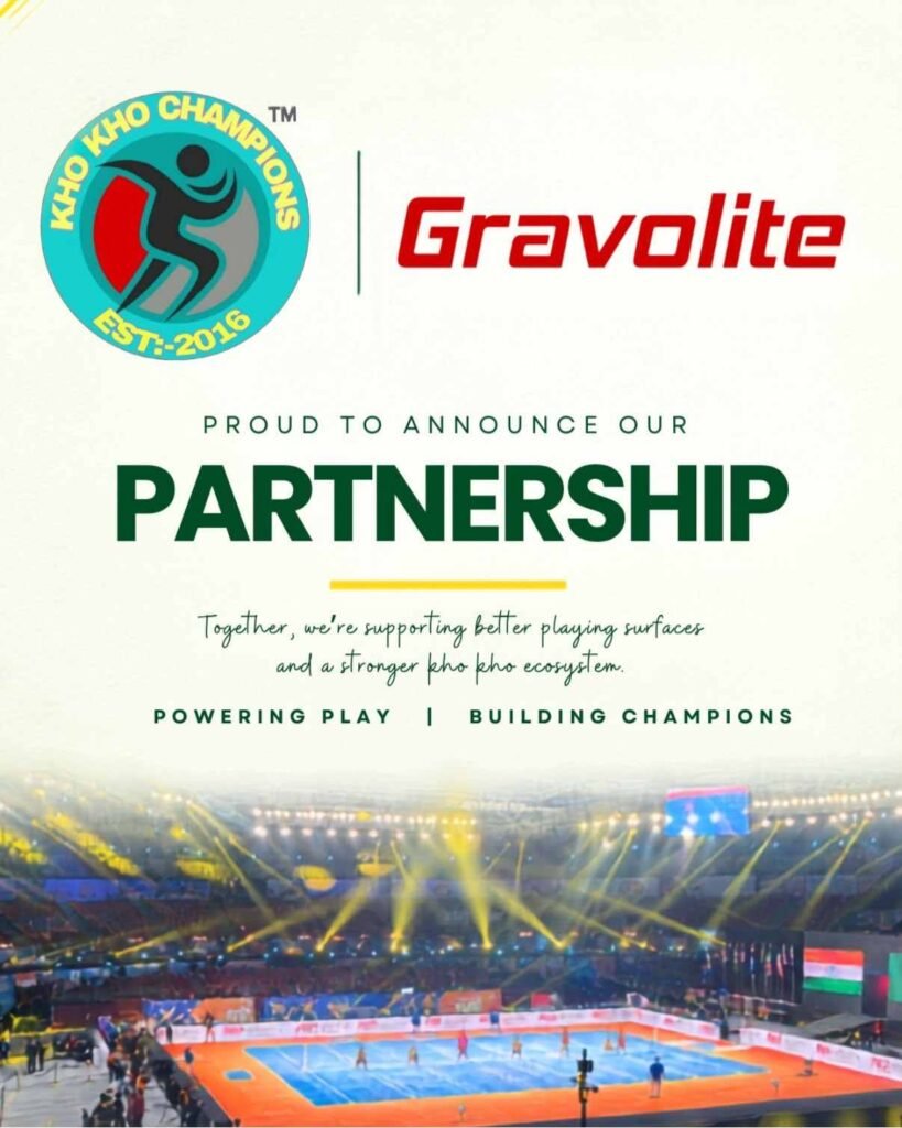 KHO KHO CHAMPIONS ANNOUNCES PARTNERSHIP WITH GRAVOLITE TO SUPPORT BETTER PLAYING SURFACES AND A STRONGER KHO KHO ECOSYSTEM