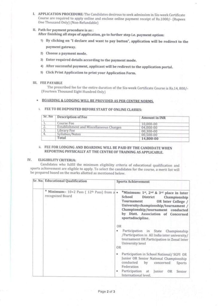 Sports Authority of India Invites Applications for Six-Week Certificate ...